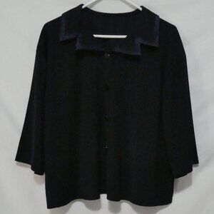 Unbranded | 22 inch pit to pit measured | Black Button-Up Front Textured Blazer